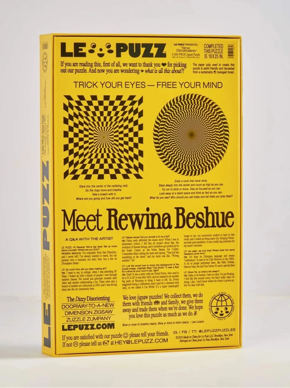 Le Puzz “New Dimension” 500pc Puzzle- Rewina Beshue - Complete + Poster